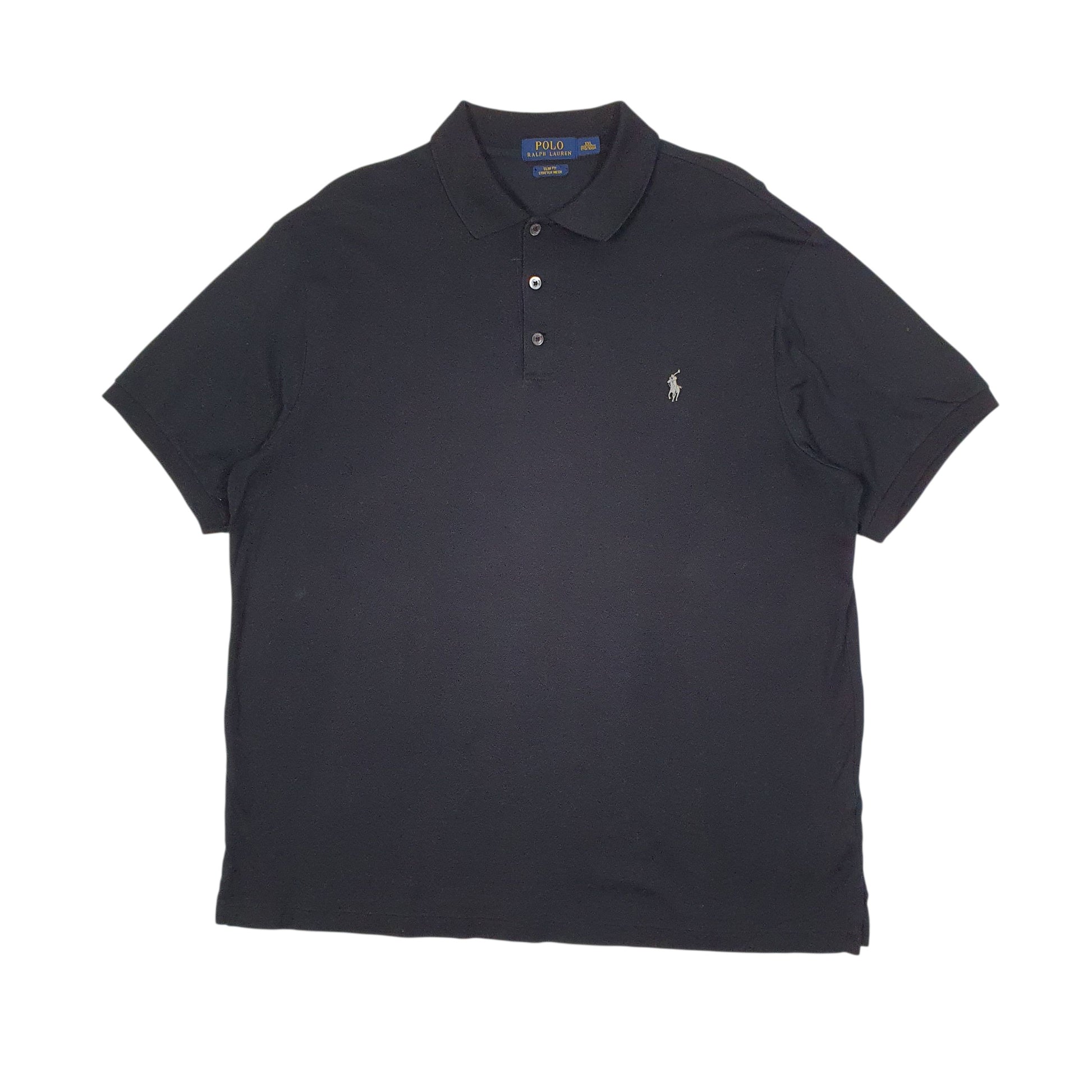 Mens Black Polo Ralph Lauren Slim Fit Short Sleeve Polo Shirt