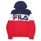 Mens Red Fila Spellout Hoodie Jumper