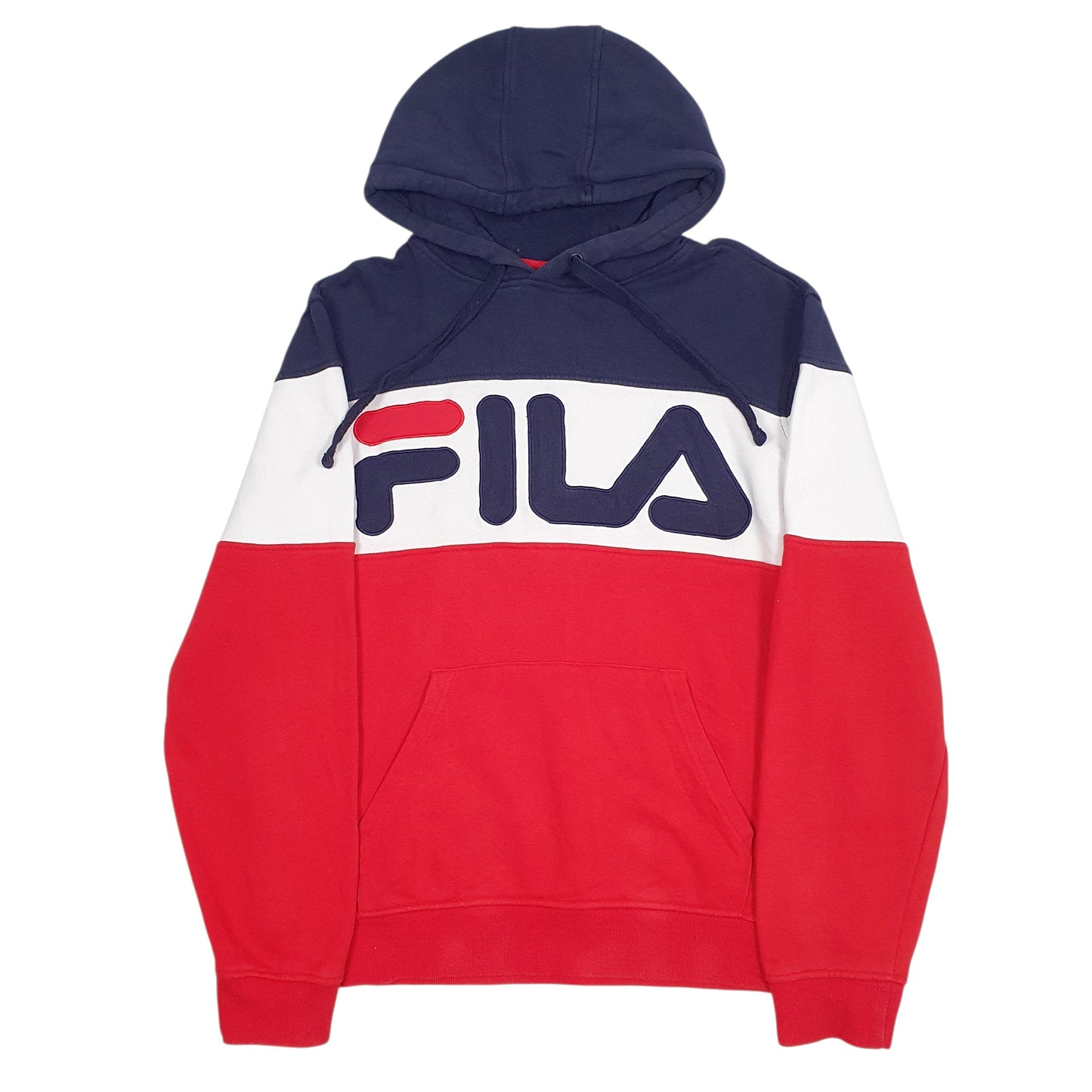 Mens Red Fila Spellout Hoodie Jumper