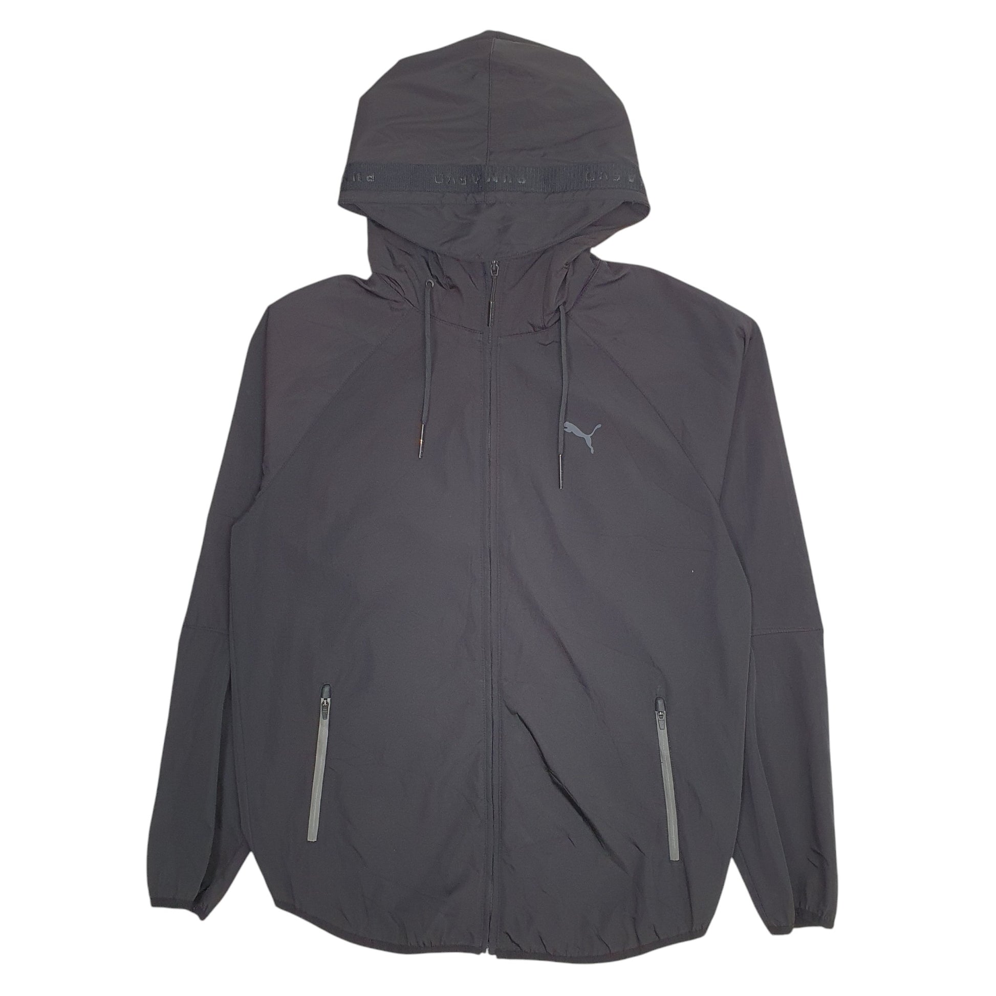 Mens Black Puma Active Running Reflective  Coat