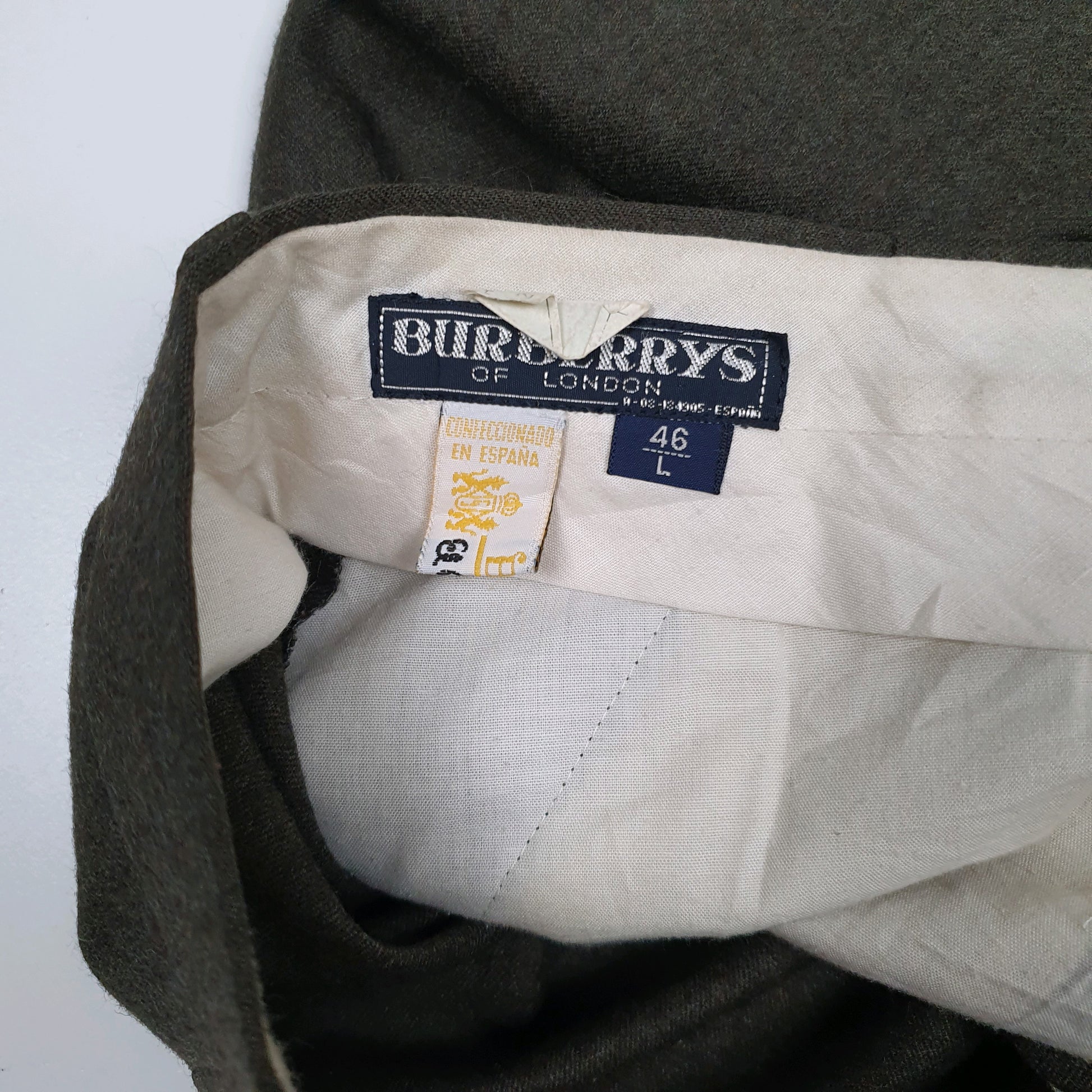 Mens Grey Burberry Vintage 90s Pleated  Trousers