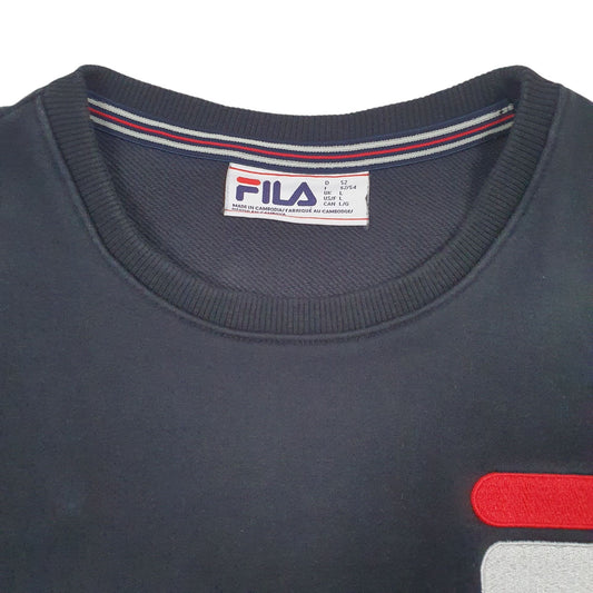 Mens Black Fila  Crewneck Jumper