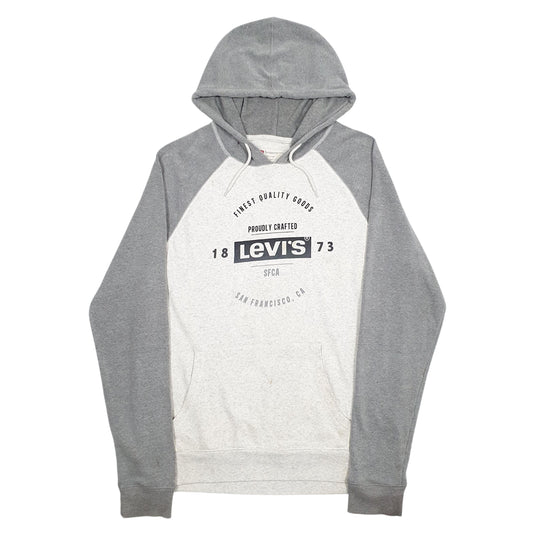 Mens Grey Levis Spellout Hoodie Jumper