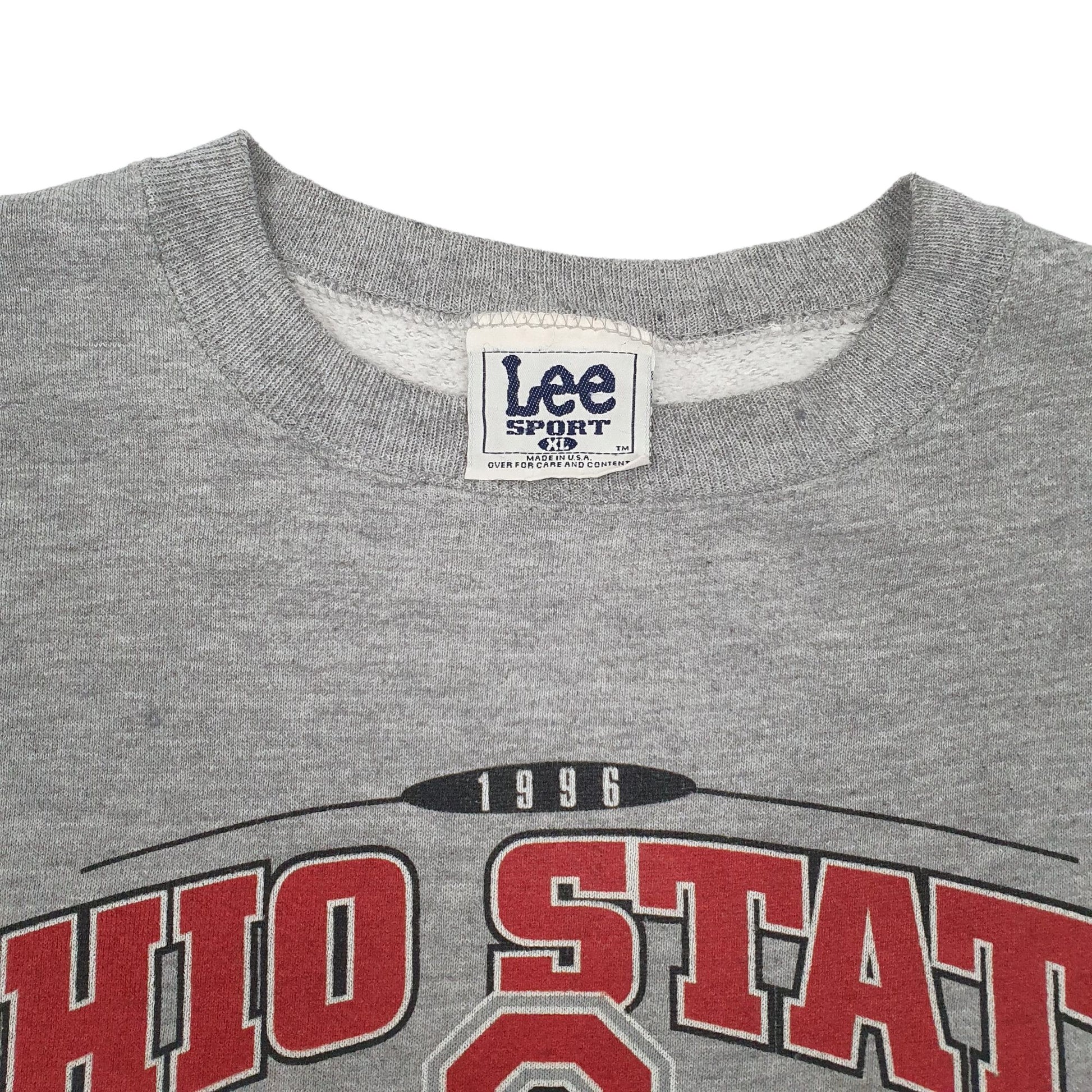 Mens Grey Nutmeg Mills Ohio State Vintage 90s Made In USA Crewneck Jumper