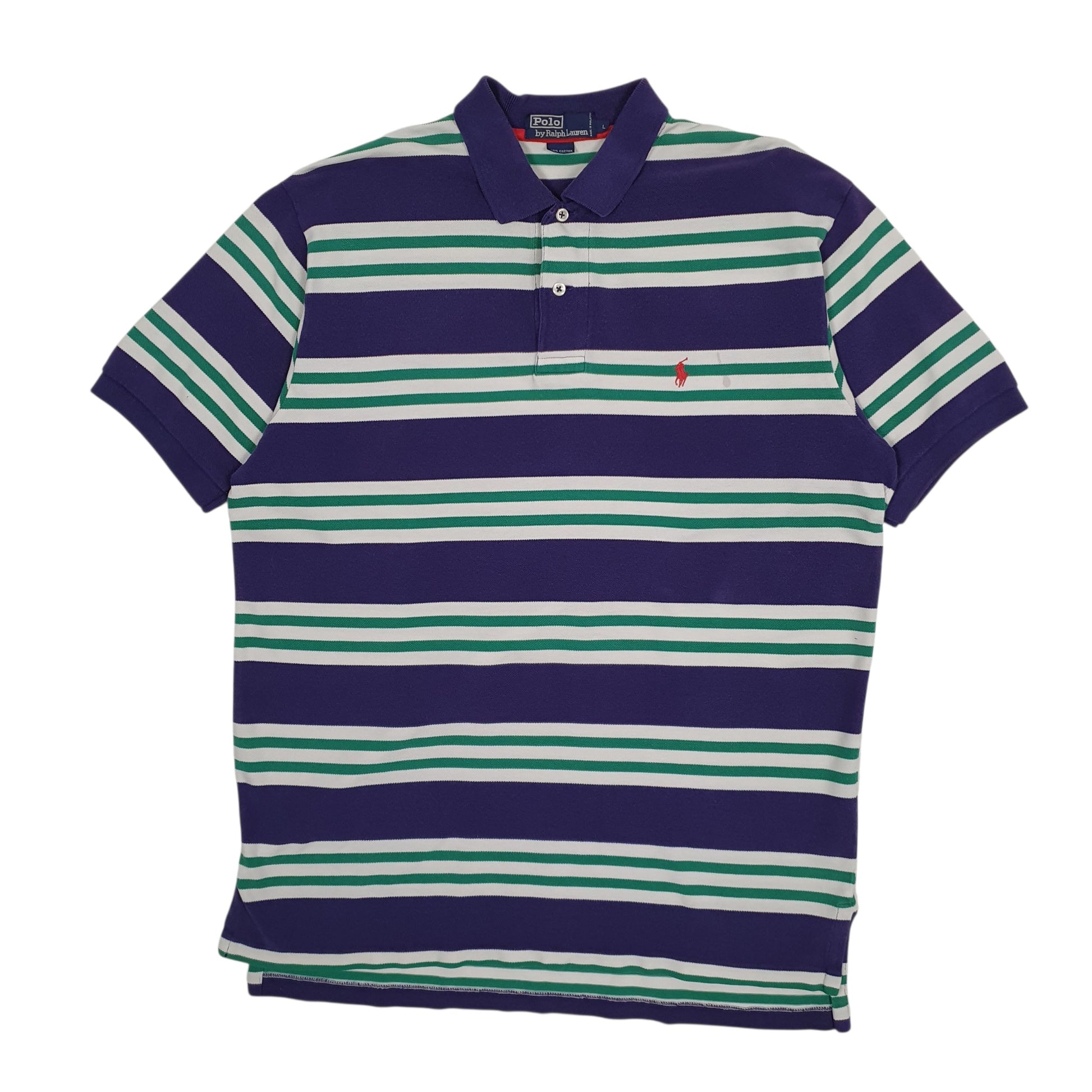 Mens Purple Polo Ralph Lauren Vintage 90s Short Sleeve Polo Shirt