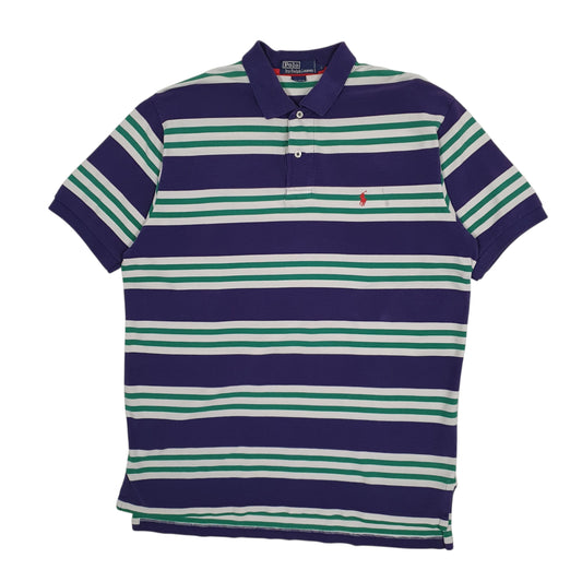 Mens Purple Polo Ralph Lauren Vintage 90s Short Sleeve Polo Shirt