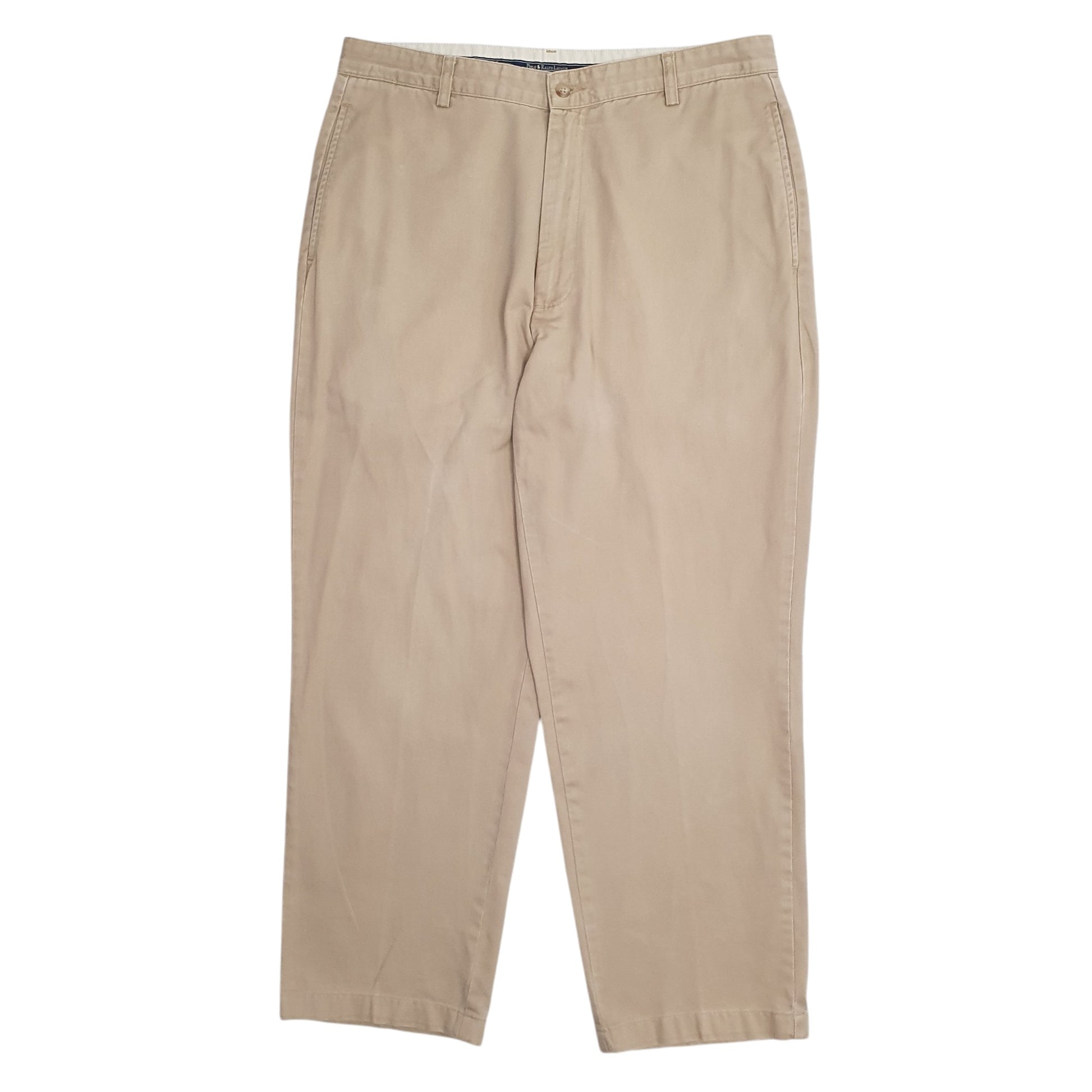Mens Beige Polo Ralph Lauren Gordon Pant Vintage 90s Chino Trousers