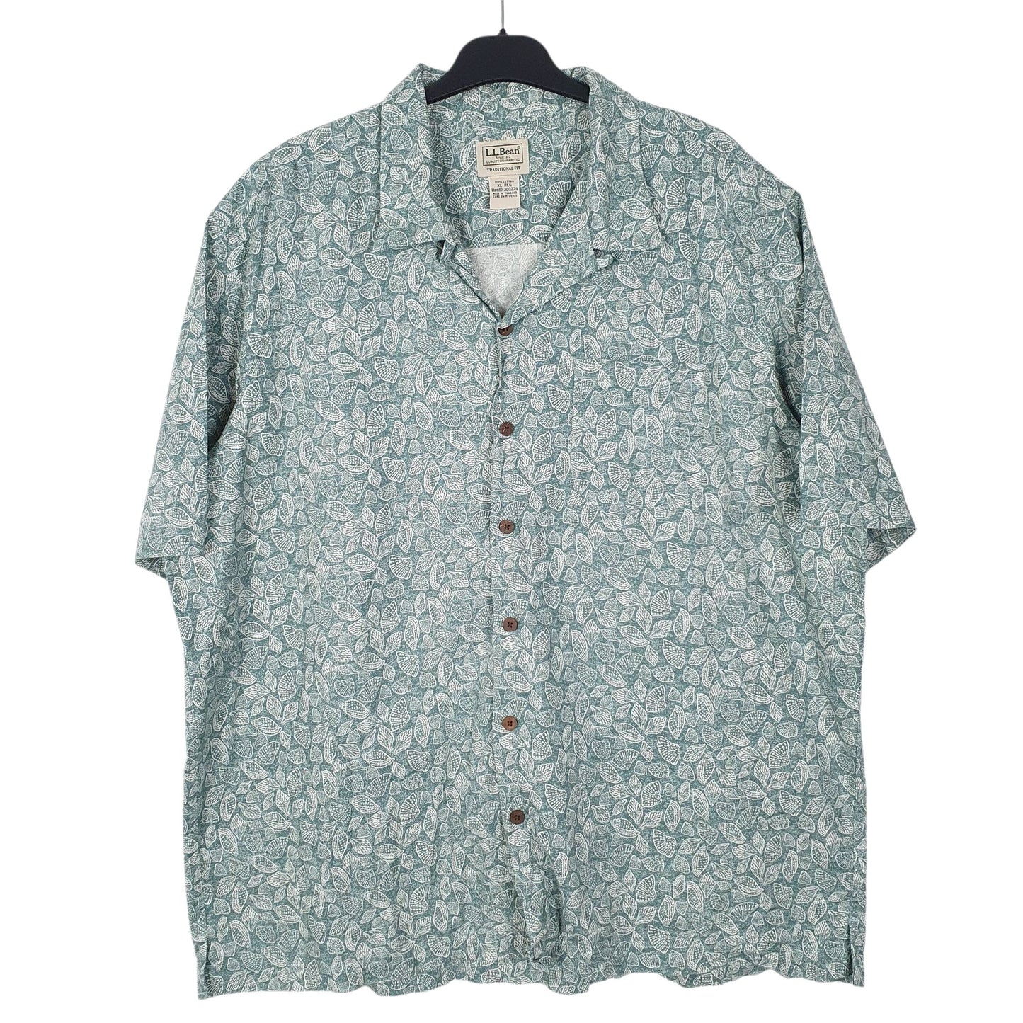 Mens Green L.L.Bean  Short Sleeve Shirt