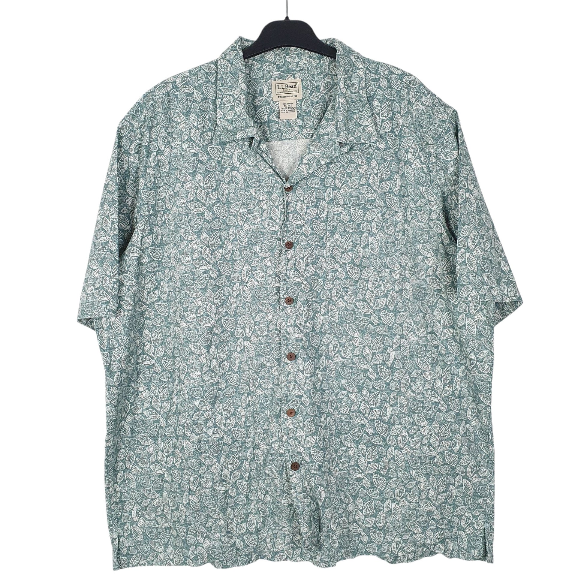 Mens Green L.L.Bean  Short Sleeve Shirt