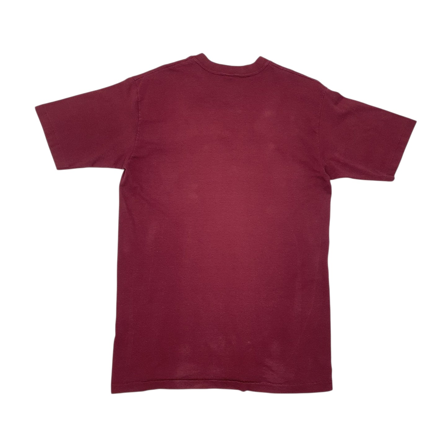Mens Burgundy Diamond Single Stitch Vintage 80s  T Shirt