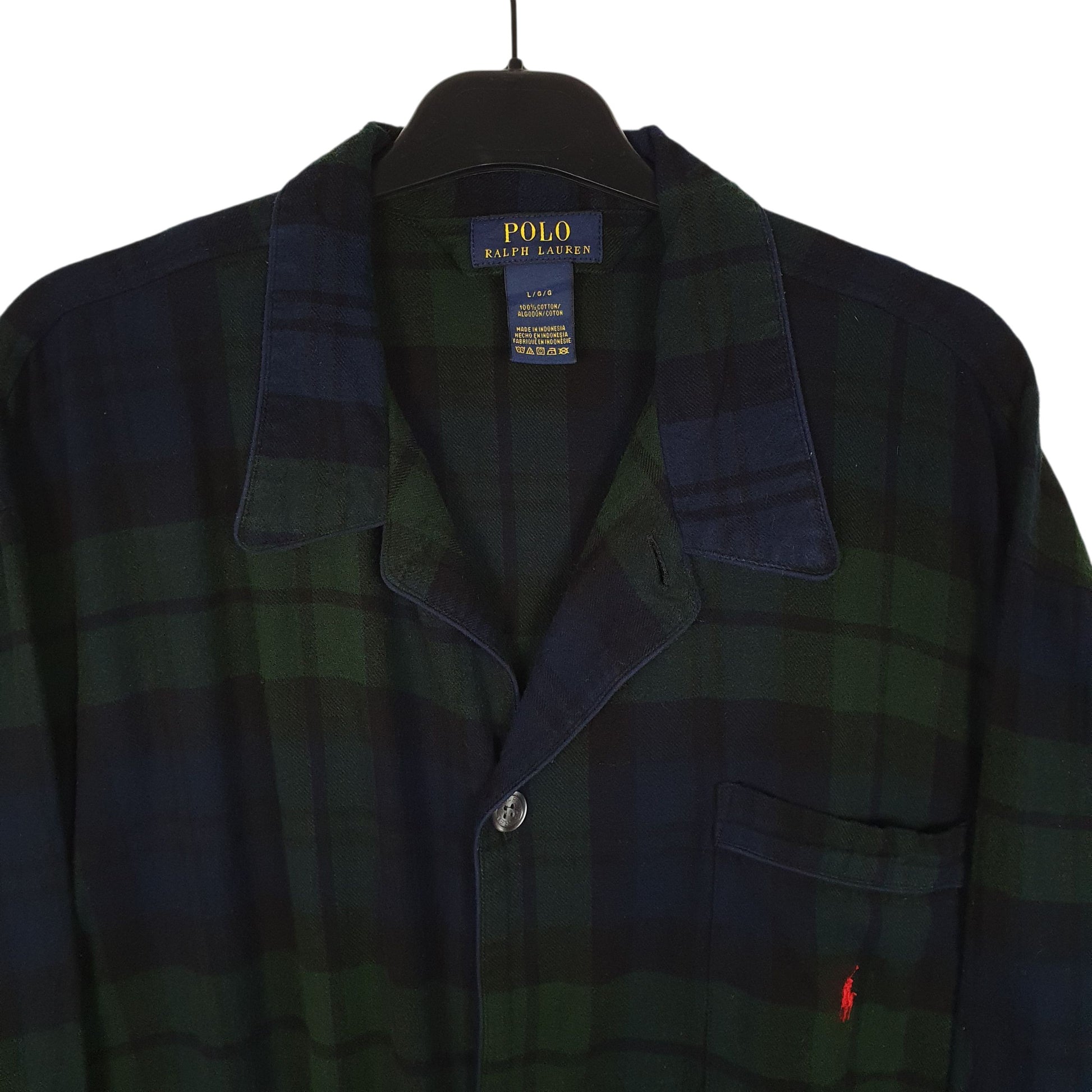 Mens Navy Polo Ralph Lauren Cardigan Plaid  Shirt