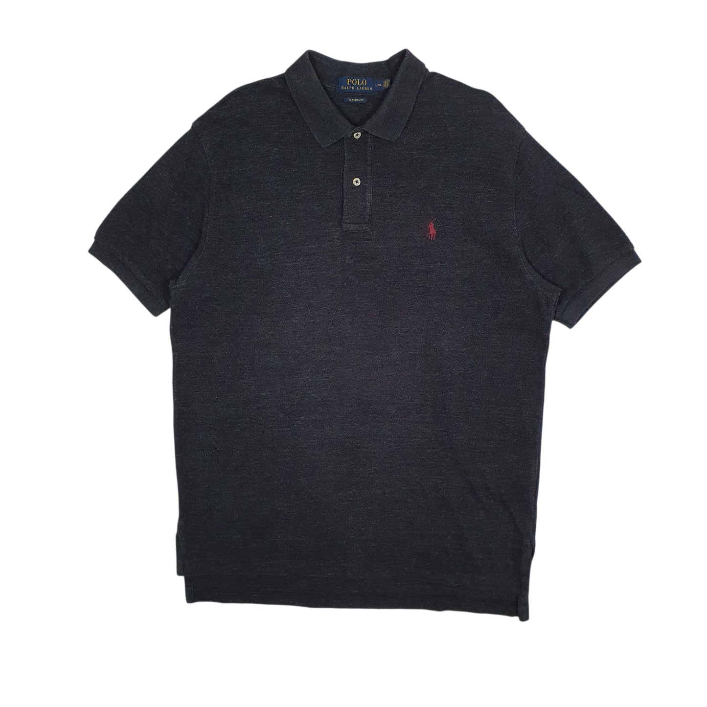 Mens Grey Polo Ralph Lauren Classic Fit Short Sleeve Polo Shirt