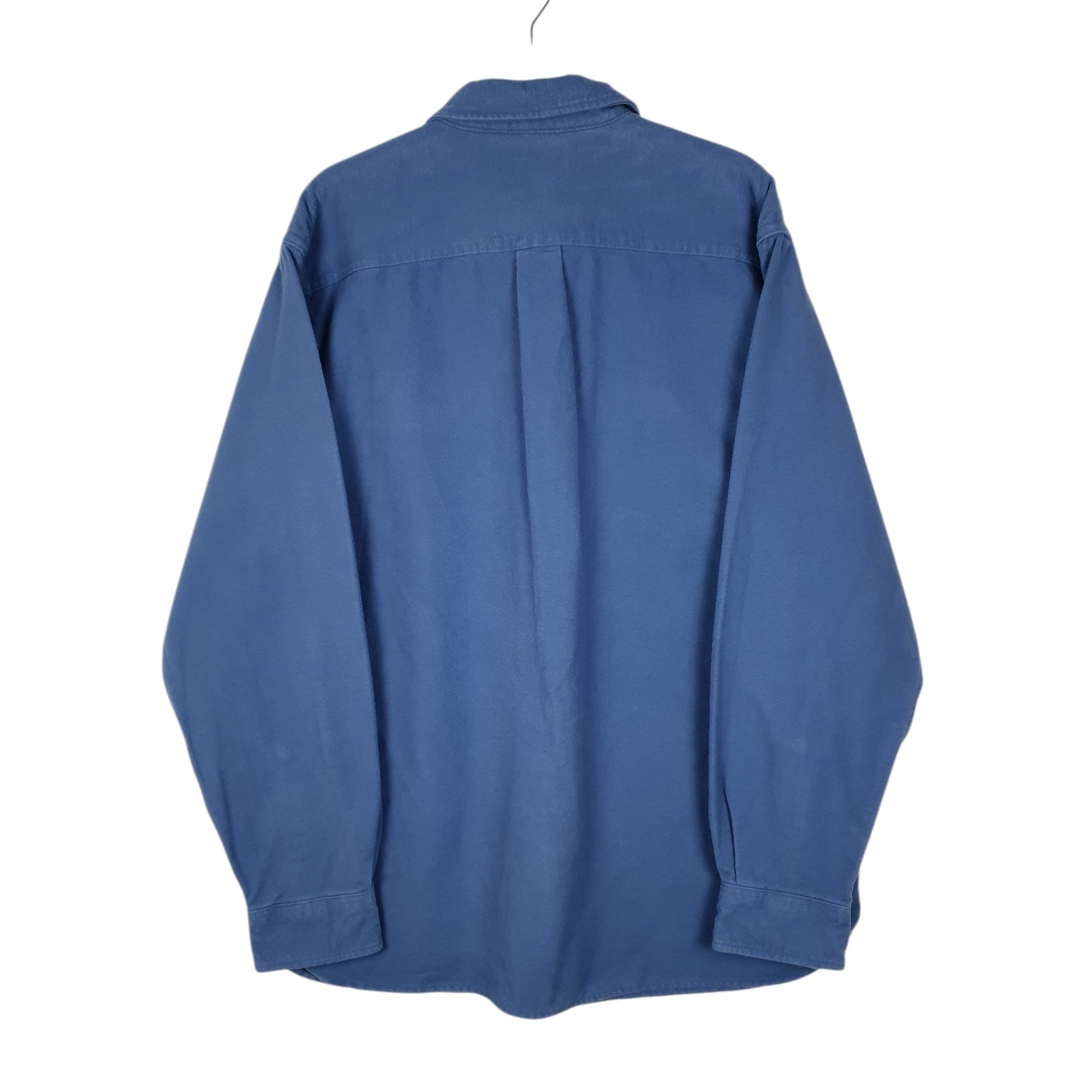 Mens Blue L.L.Bean Thick Chamois  Shirt