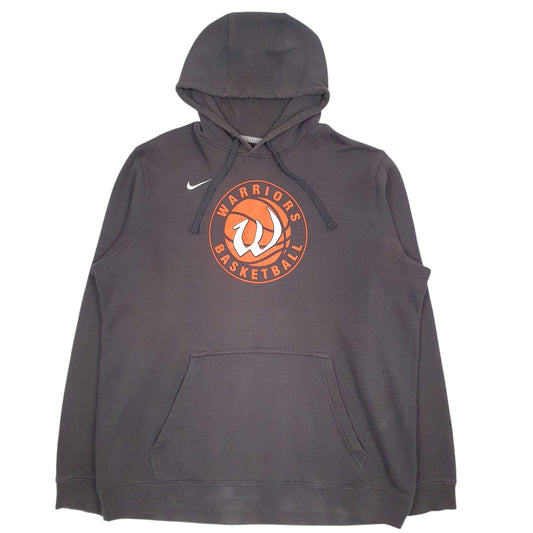 Mens Grey Nike Warriors Basketball Hoodie Jumper