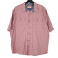 Mens Pink Wrangler Comfort Flex Short Sleeve Shirt