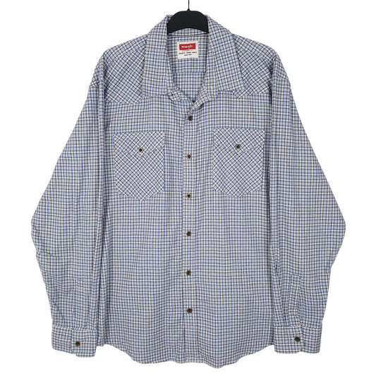 Mens Blue Wrangler  Long Sleeve Shirt