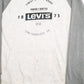 Mens Grey Levis Spellout Hoodie Jumper