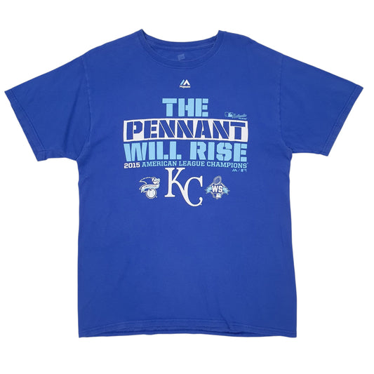 Mens Blue Majestic Pennant Short Sleeve T Shirt