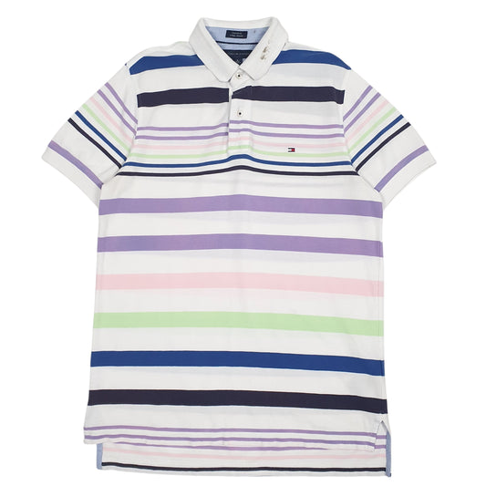 Mens White Tommy Hilfiger  Short Sleeve Polo Shirt