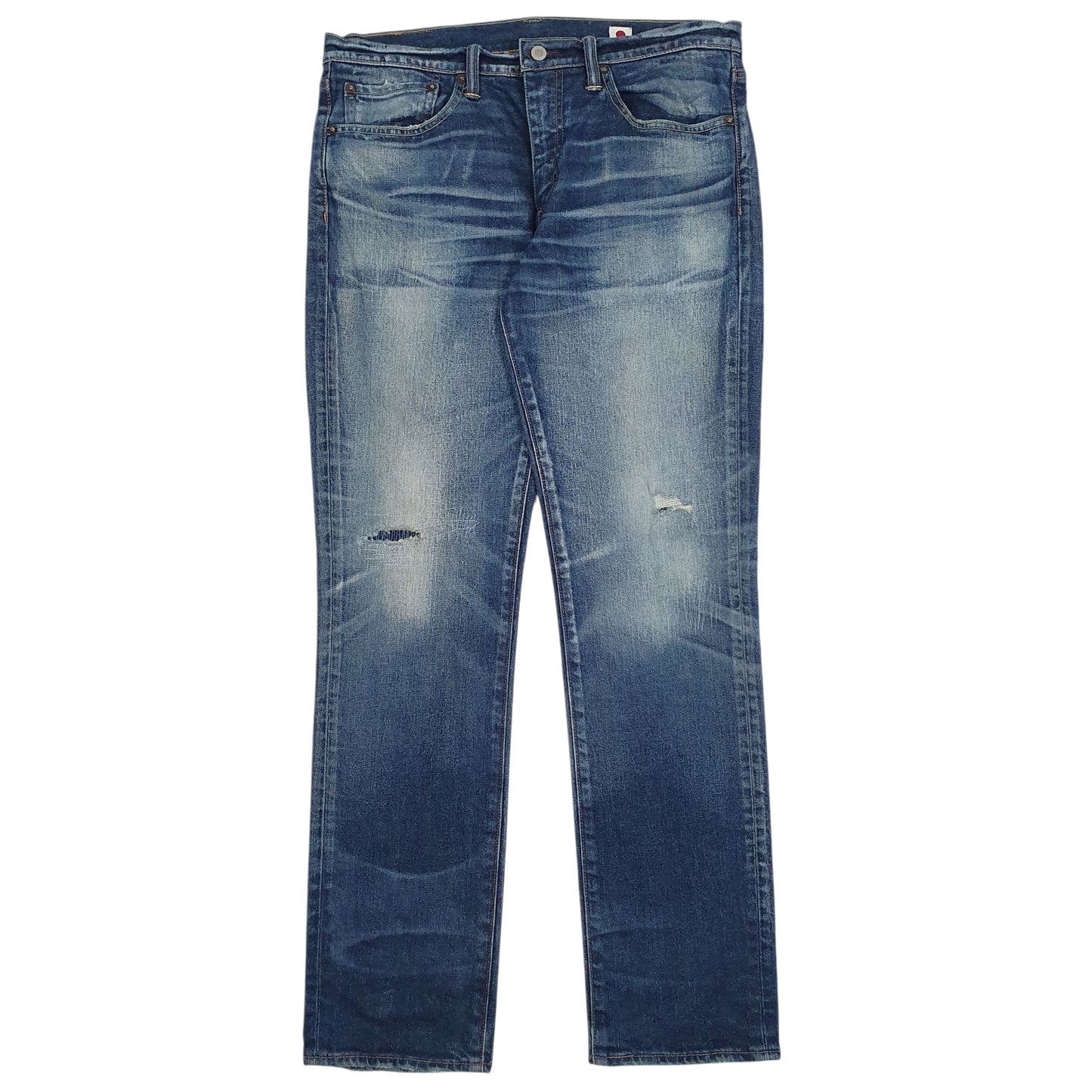 Mens Blue Levis Distressed Made In Japan 511 JeansW34 L32