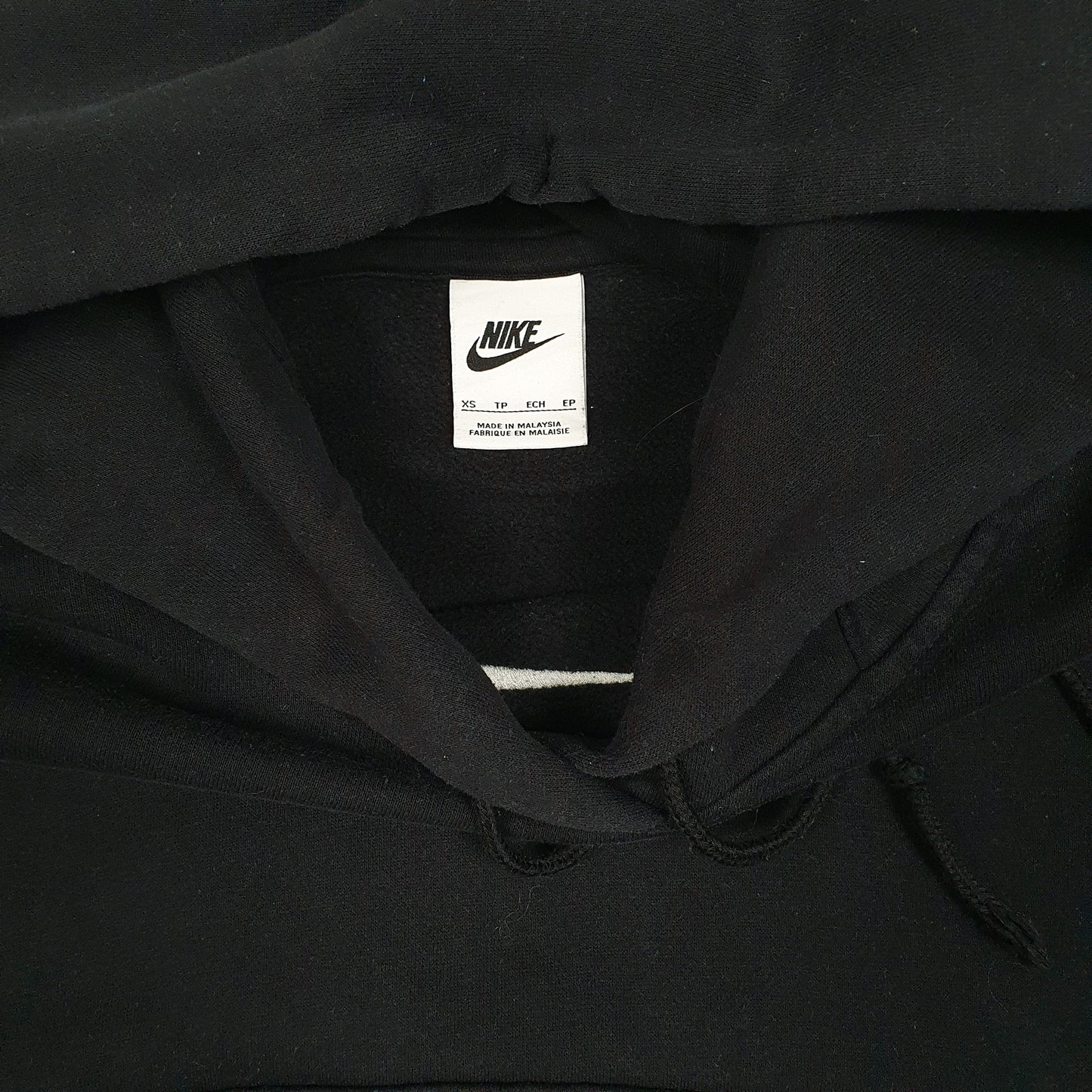 Womens Black Nike Crop Top Baggy Loose Fit Hoodie Jumper