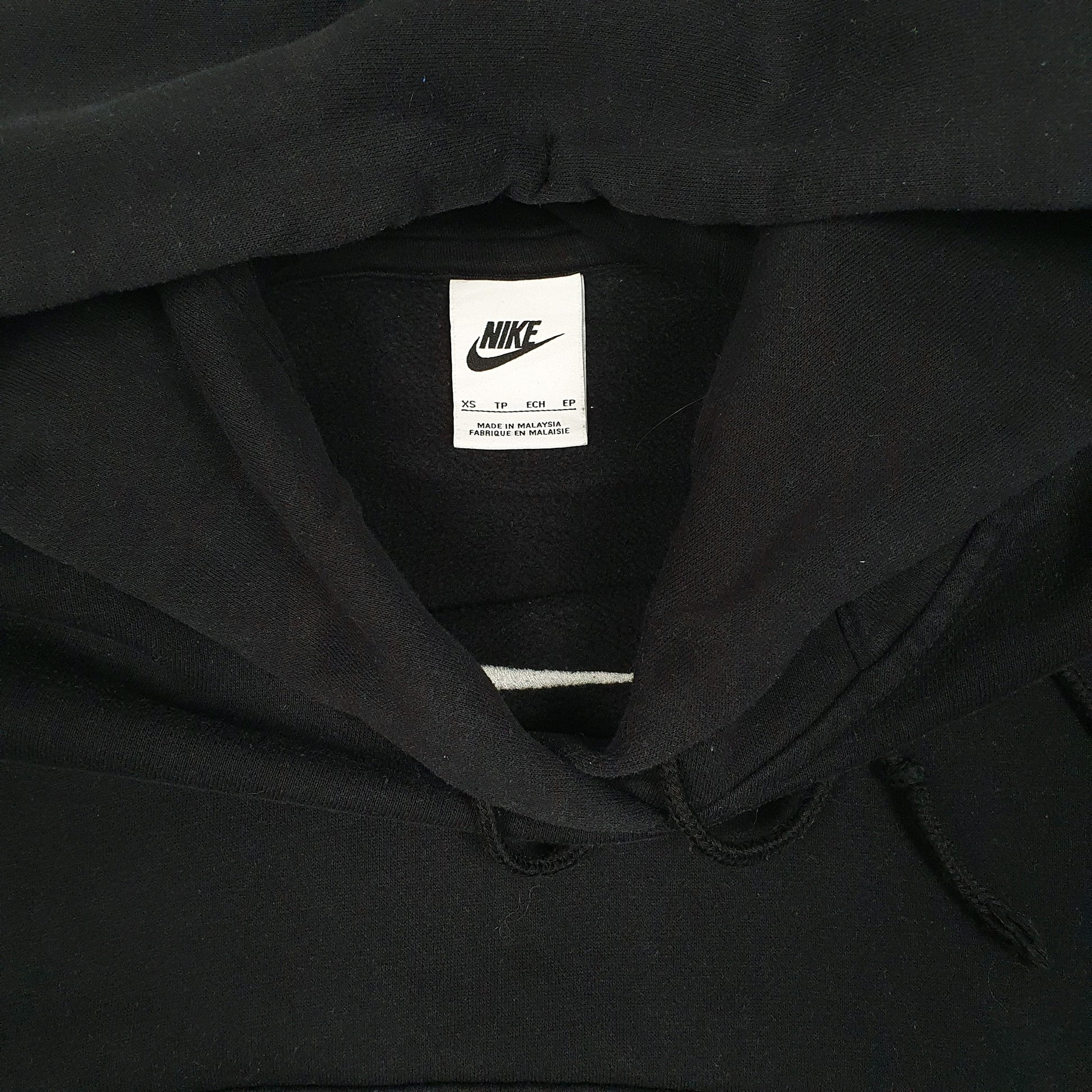 Womens Black Nike Crop Top Baggy Loose Fit Hoodie Jumper