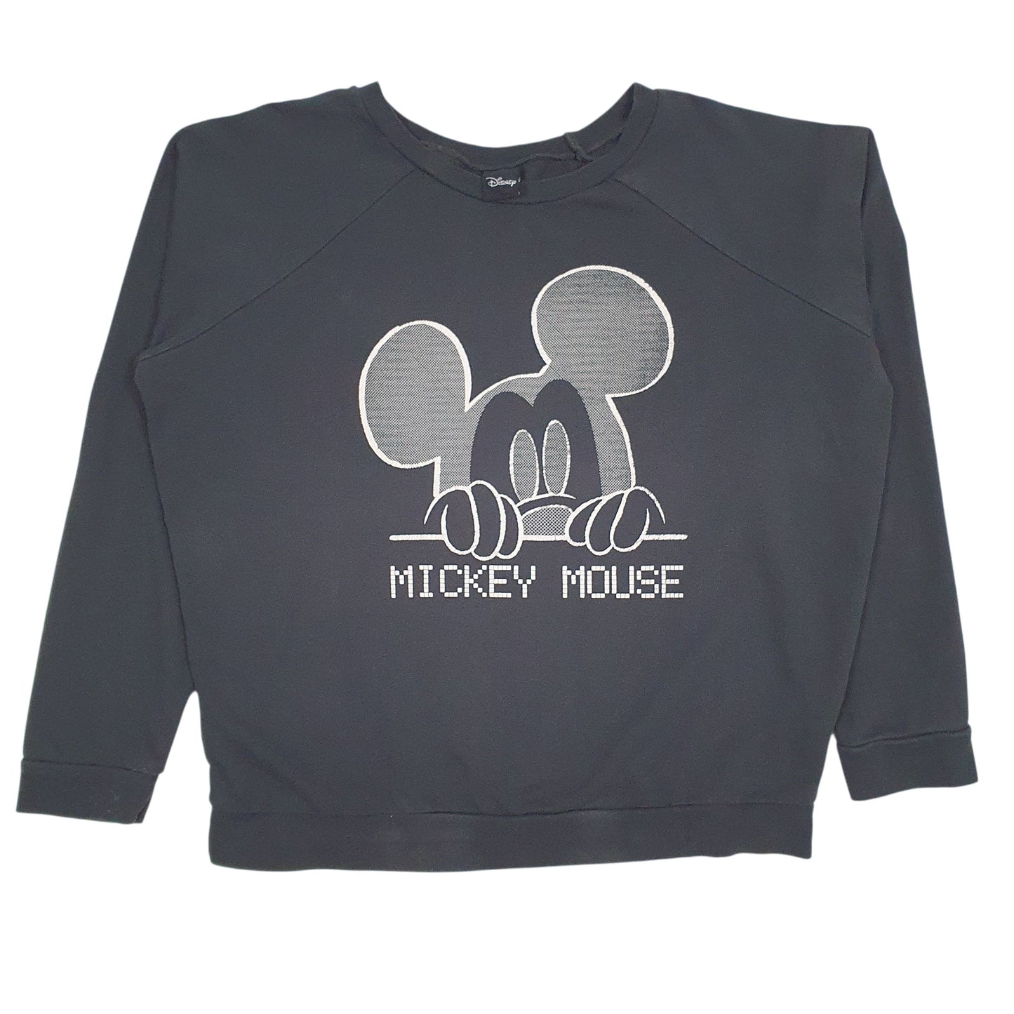 Womens Black Disney Mickey Mouse Crewneck Jumper