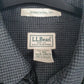 Mens Grey L.L.Bean Thick Houndstooth Flannel  Shirt