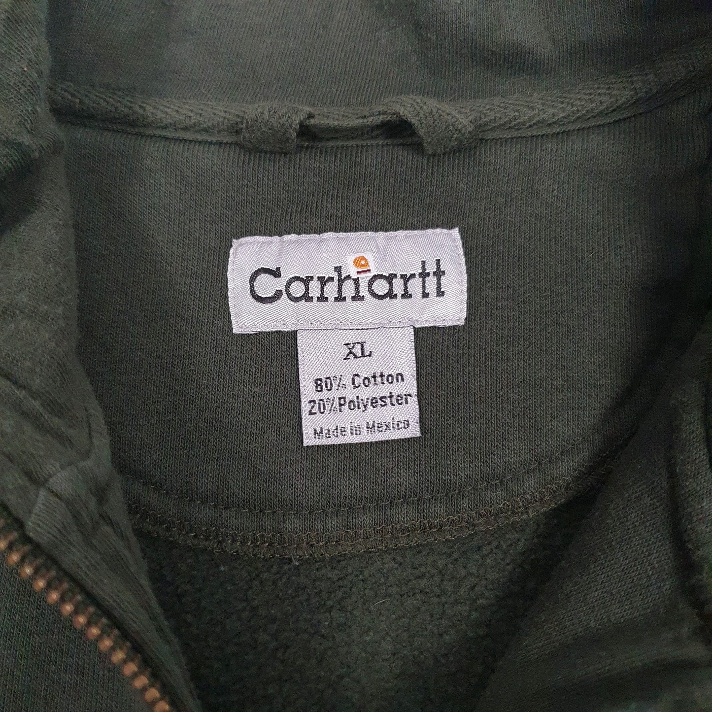 Mens Green Carhartt  Quarter Zip Jumper