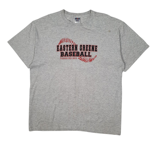 Mens Grey Jerzees Eastern Greene Football Short Sleeve T Shirt