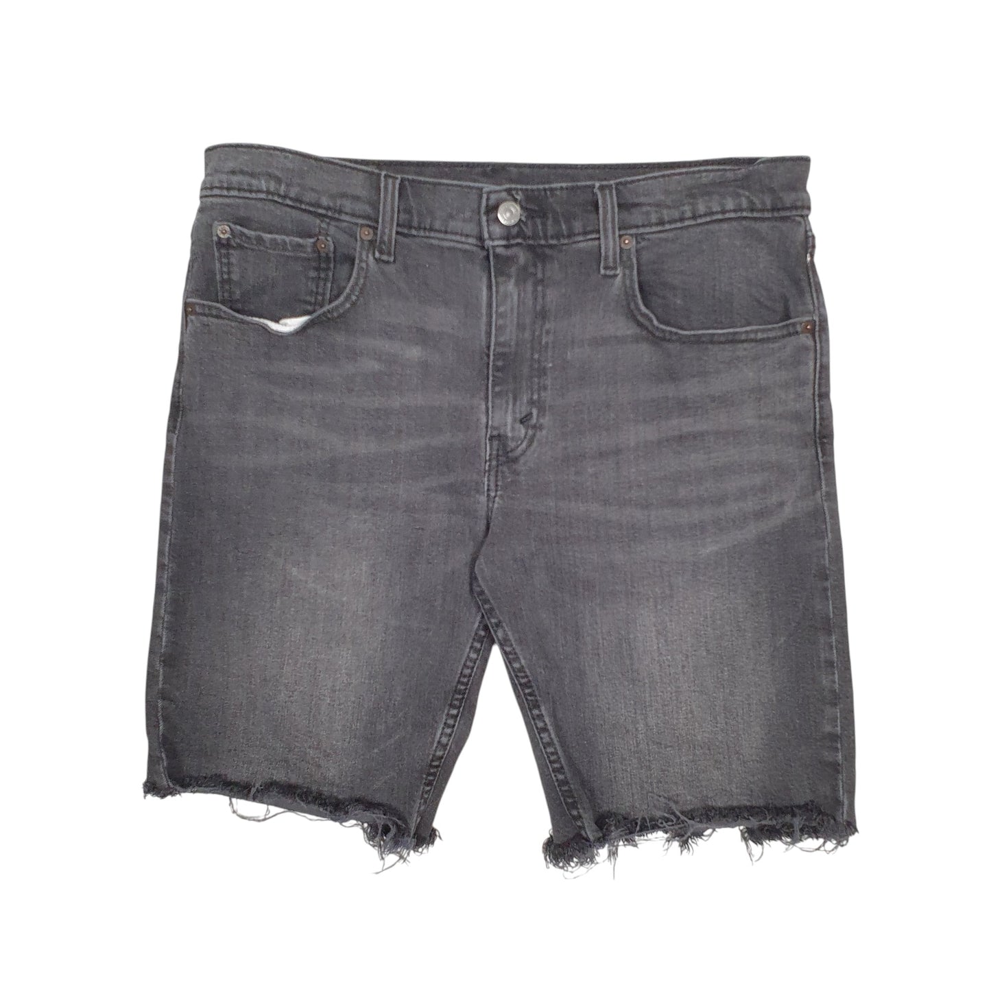 Mens Grey Levis 405 Cut Off Denim Shorts