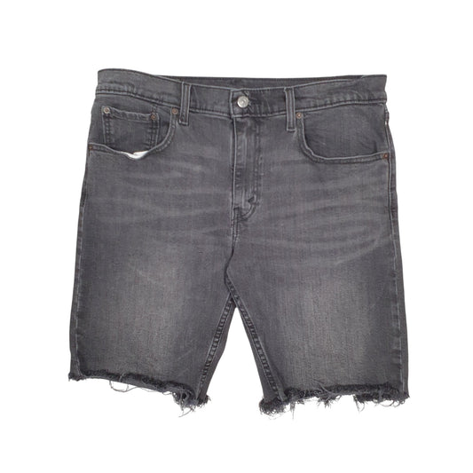 Mens Grey Levis 405 Cut Off Denim Shorts