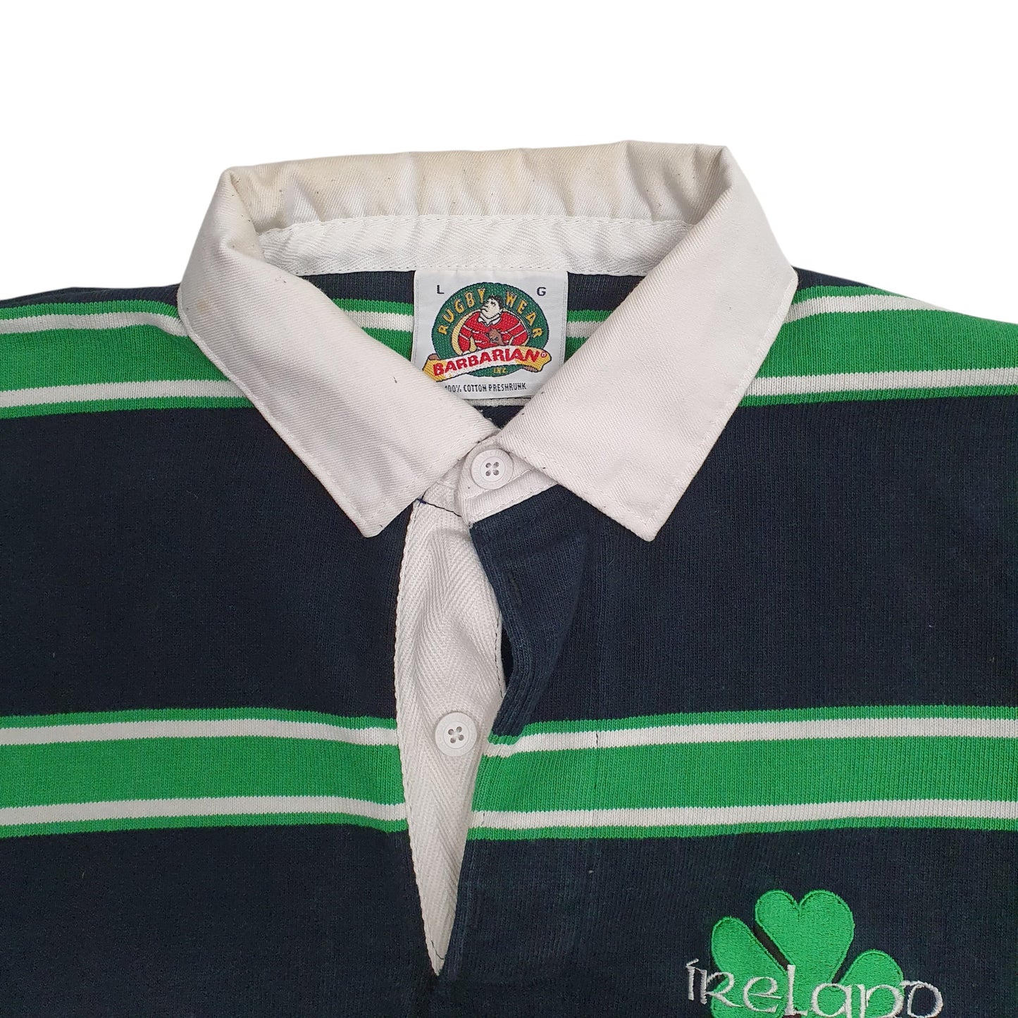 Mens Green Barbarian Irish Rugby Hoodie Polo Shirt