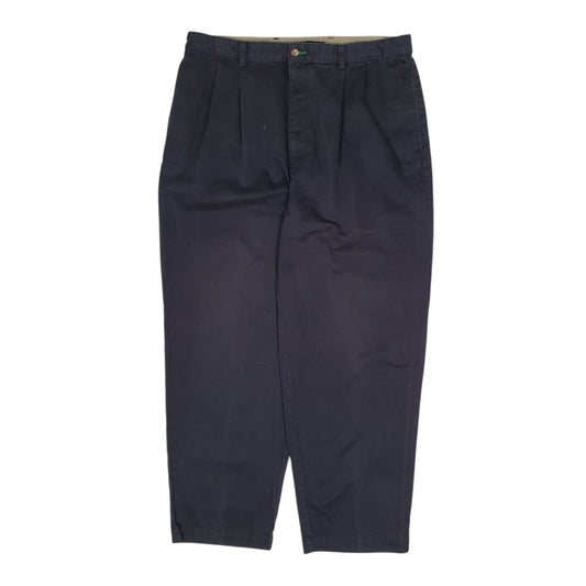 Mens Black Tommy Hilfiger Vintage 2000s Double Pleated Chino Trousers