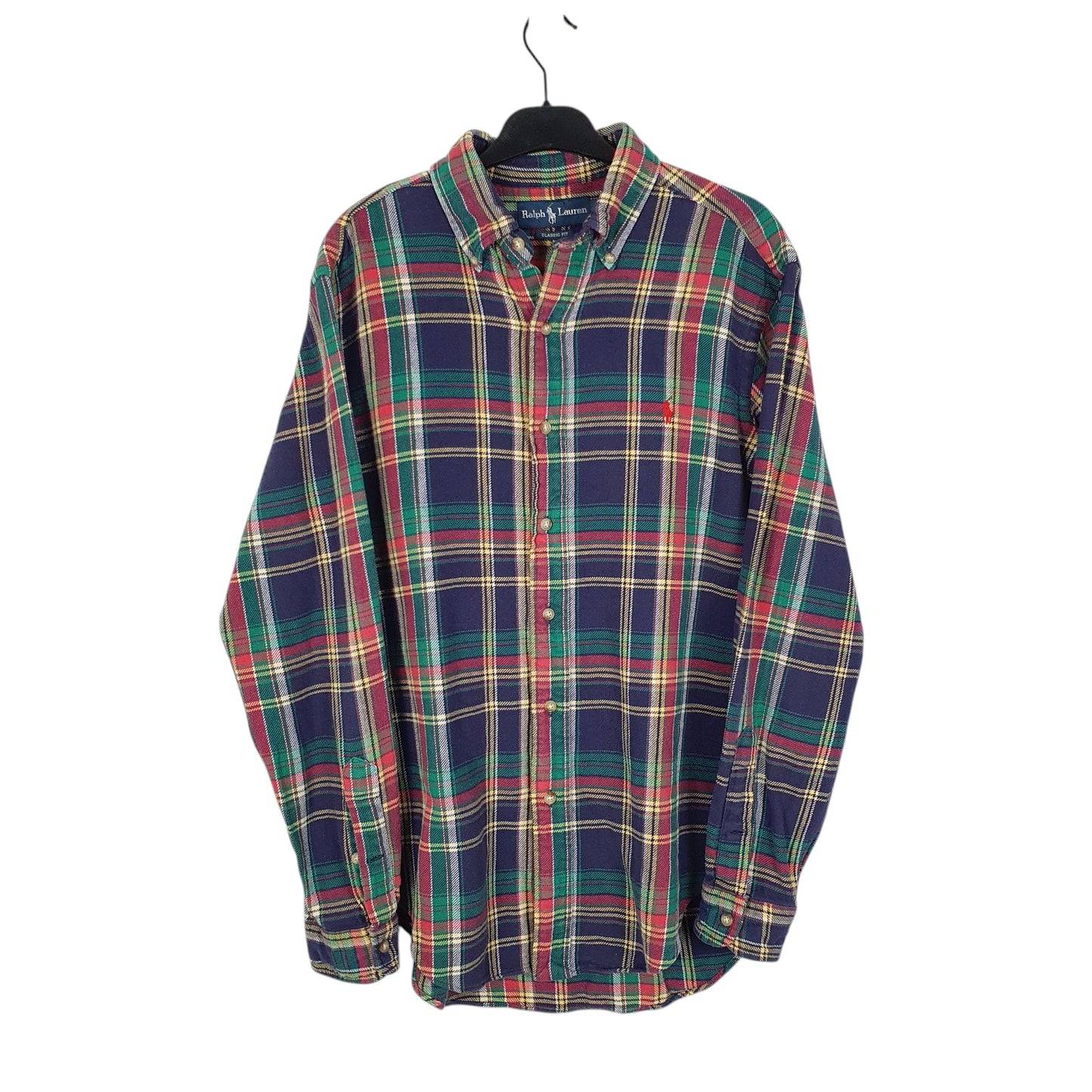 Mens Navy Ralph Lauren Heavy Flannel Long Sleeve Shirt