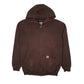 Mens Brown Carhartt Hoodie Vintage 2000s Full Zip Jumper