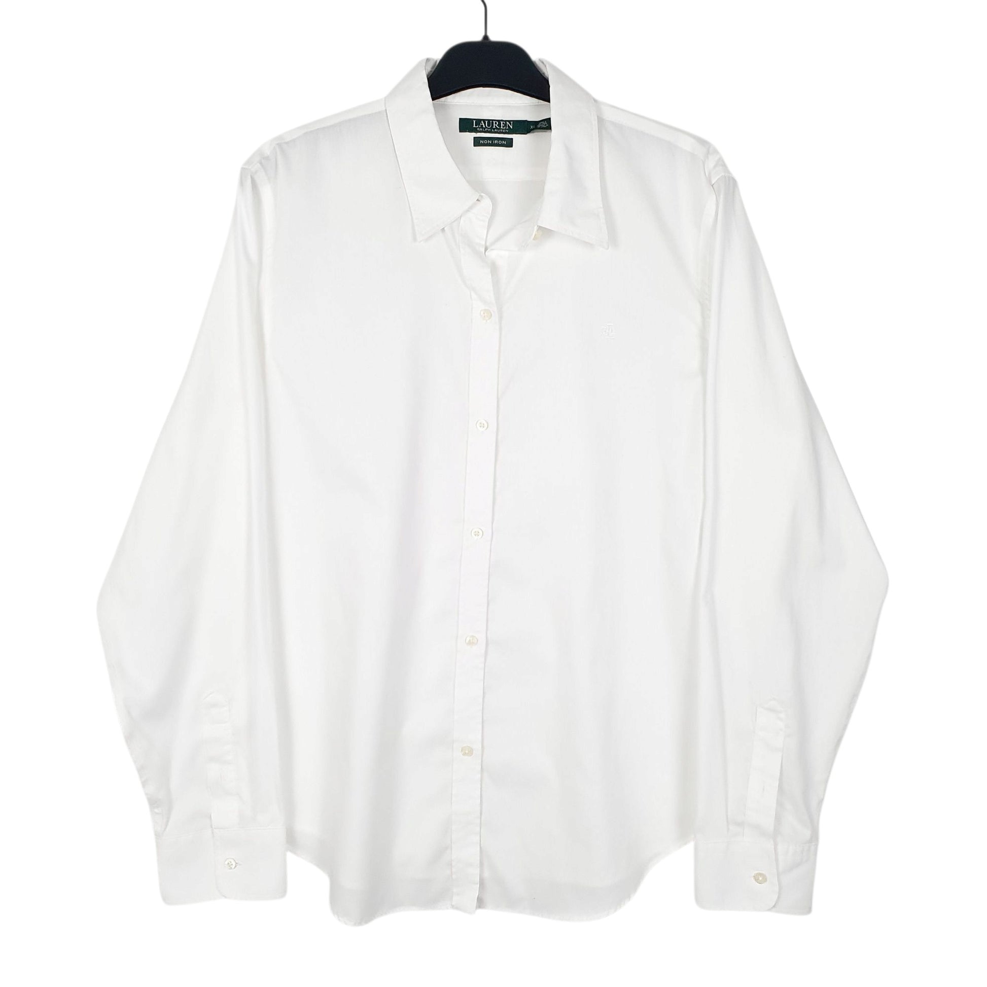 Womens White Ralph Lauren Non-Iron Long Sleeve Shirt