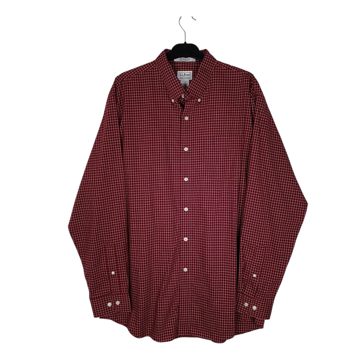 Mens Burgundy L.L.Bean  Long Sleeve Shirt