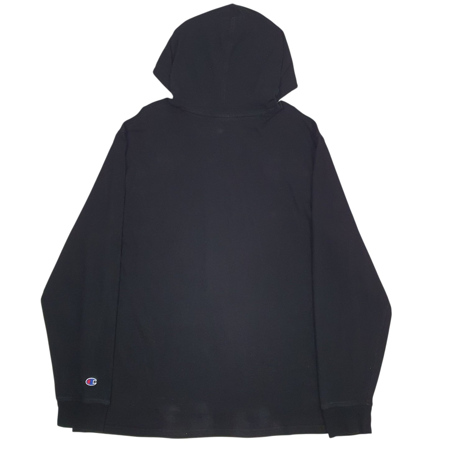 Mens Black Champion Spellout Hoodie Jumper