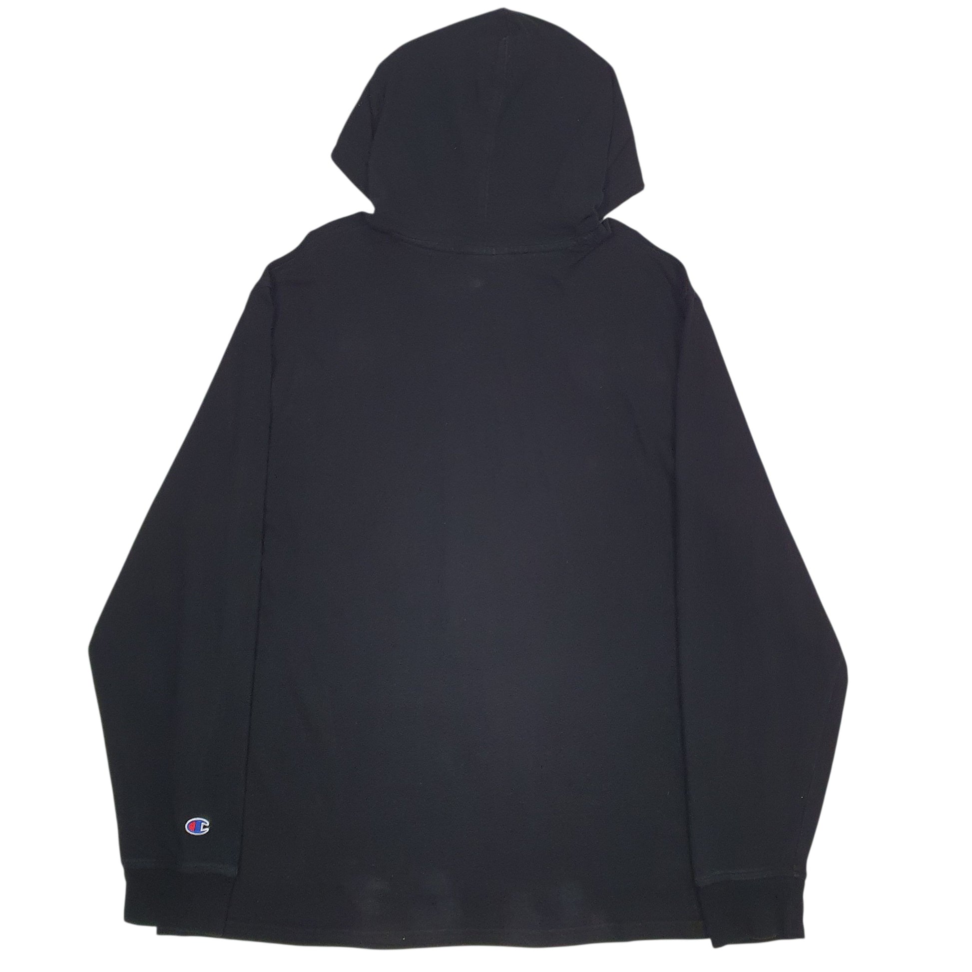 Mens Black Champion Spellout Hoodie Jumper