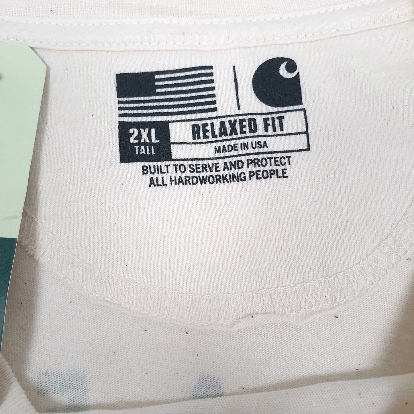 Mens Cream Carhartt   T Shirt