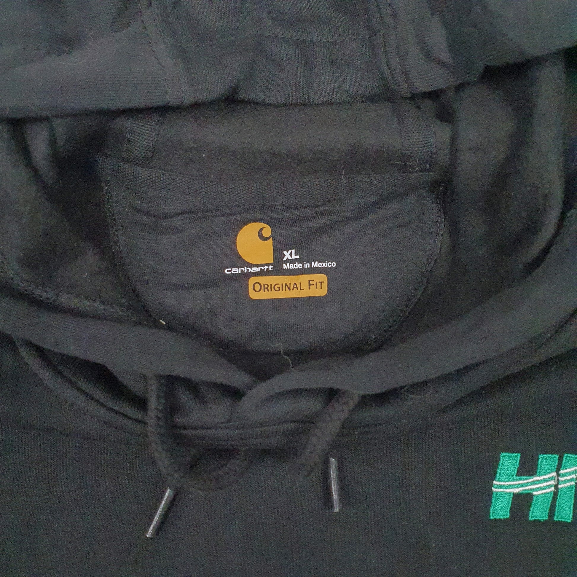 Mens Black Carhartt Original Fit Hoodie Jumper