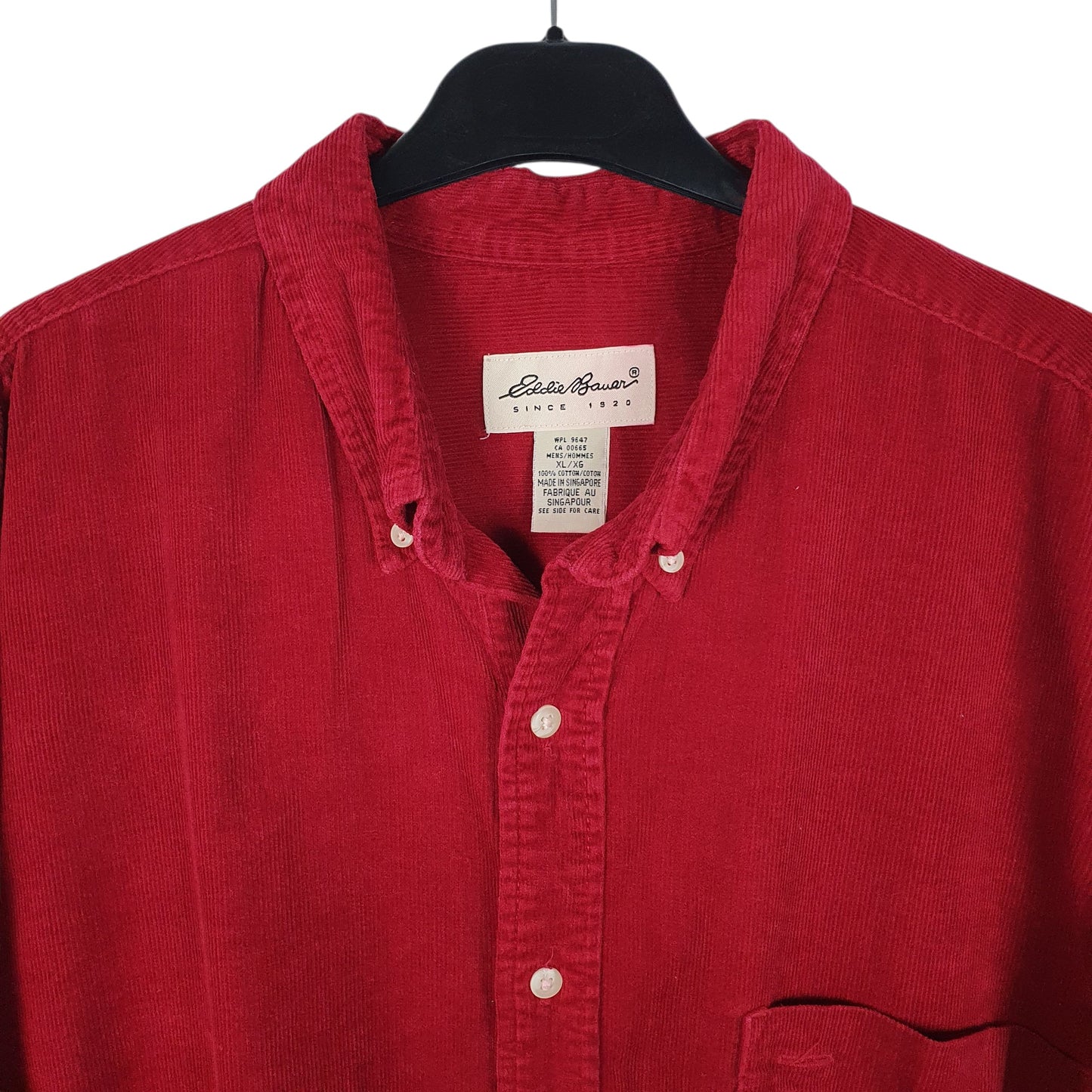 Mens Red Eddie Bauer Corduroy Vintage 90s  Shirt