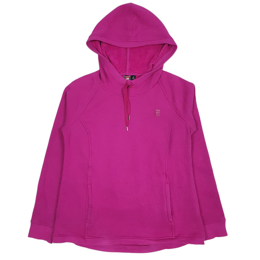Womens Pink Fila Sport Fleece Lined Hoodie Jumper