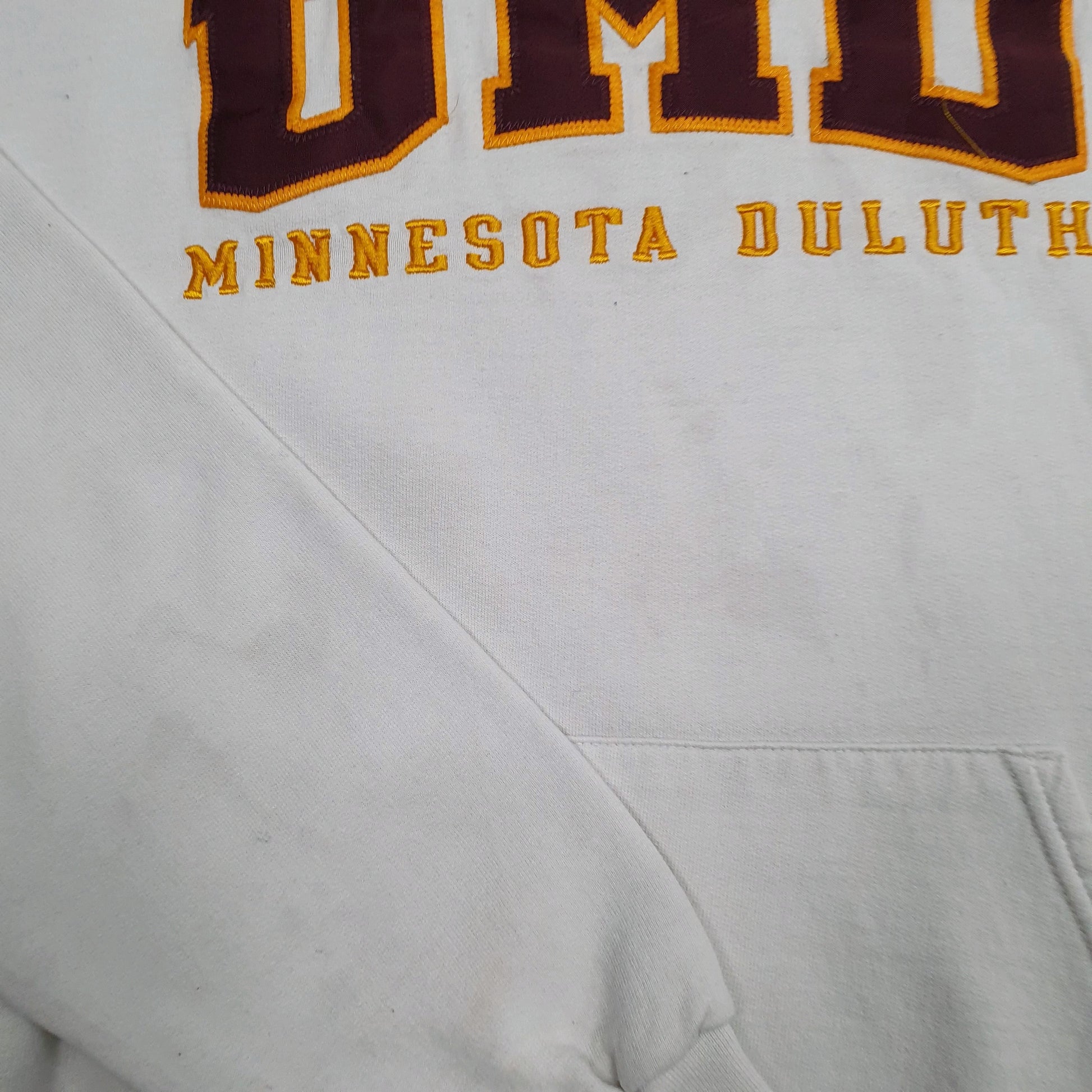 Mens White Champion Minnesota Duluth Hoodie Jumper