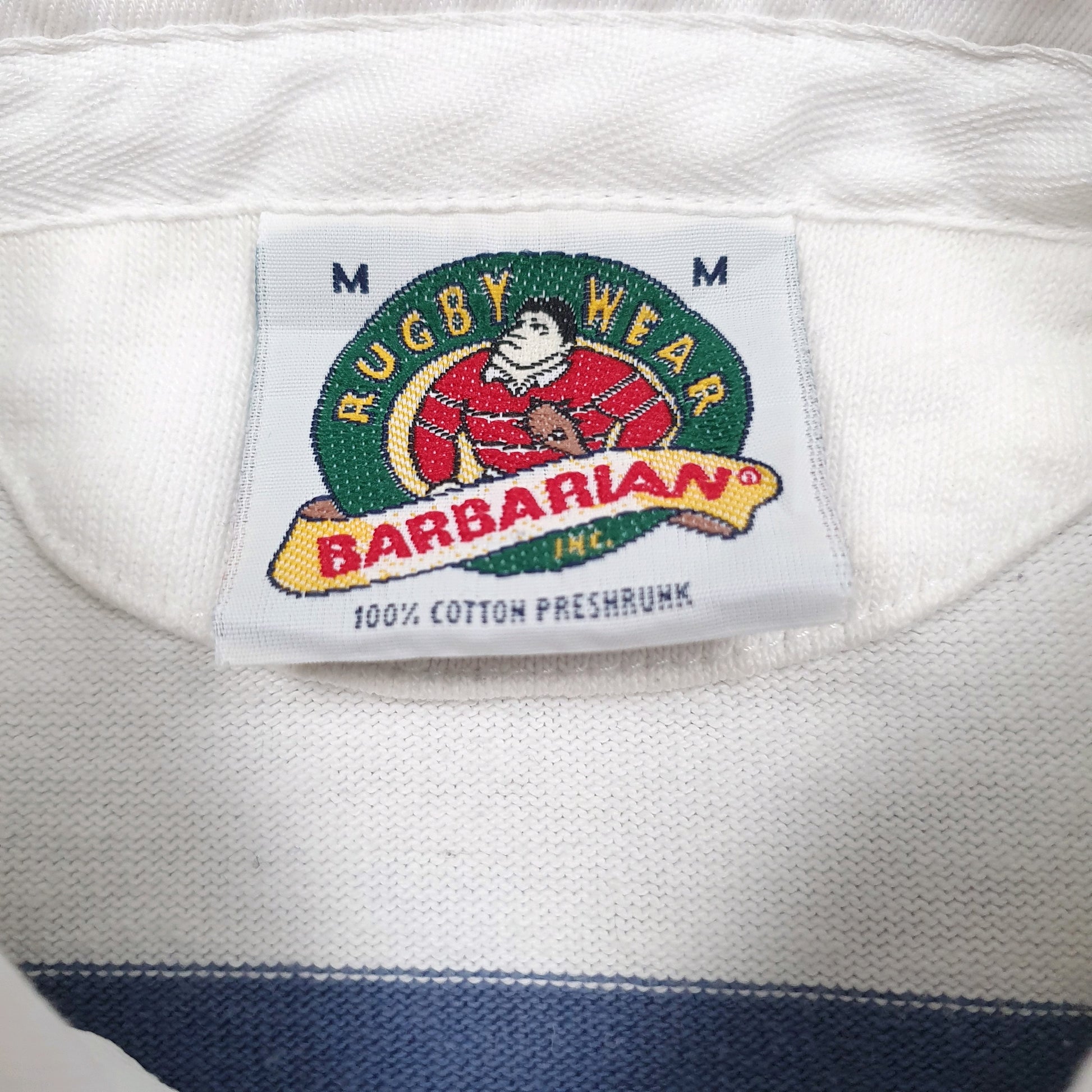 Mens White Barbarian   Polo Shirt