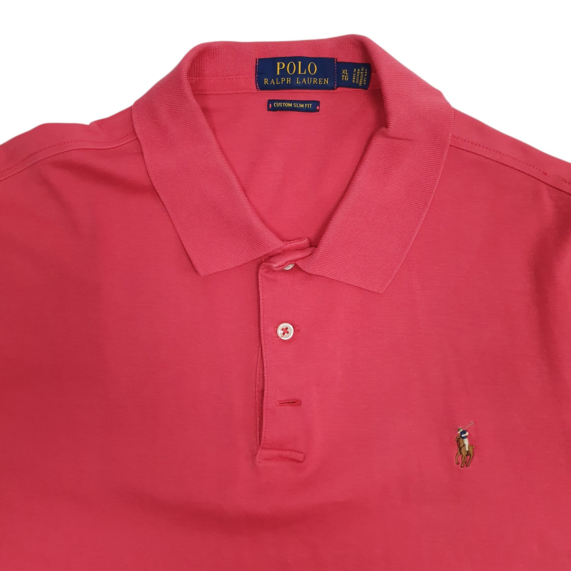 Mens Red Polo Ralph Lauren Custom Slim Fit  Polo Shirt