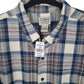 Mens Blue L.L.Bean Scotch Plaid Thick Flannel  Shirt