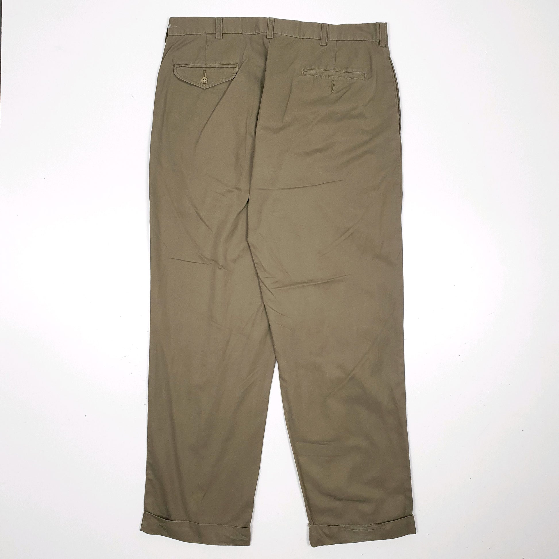 Mens Brown Polo Ralph Lauren Hammond Pand Pleated 90s  Trousers