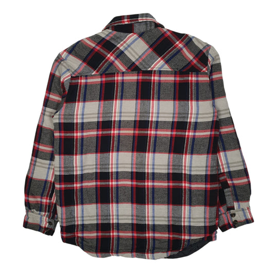 Mens Grey Dickies Workwear Plaid Crewneck Coat